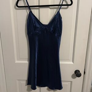 Blue Mini Slip Dress